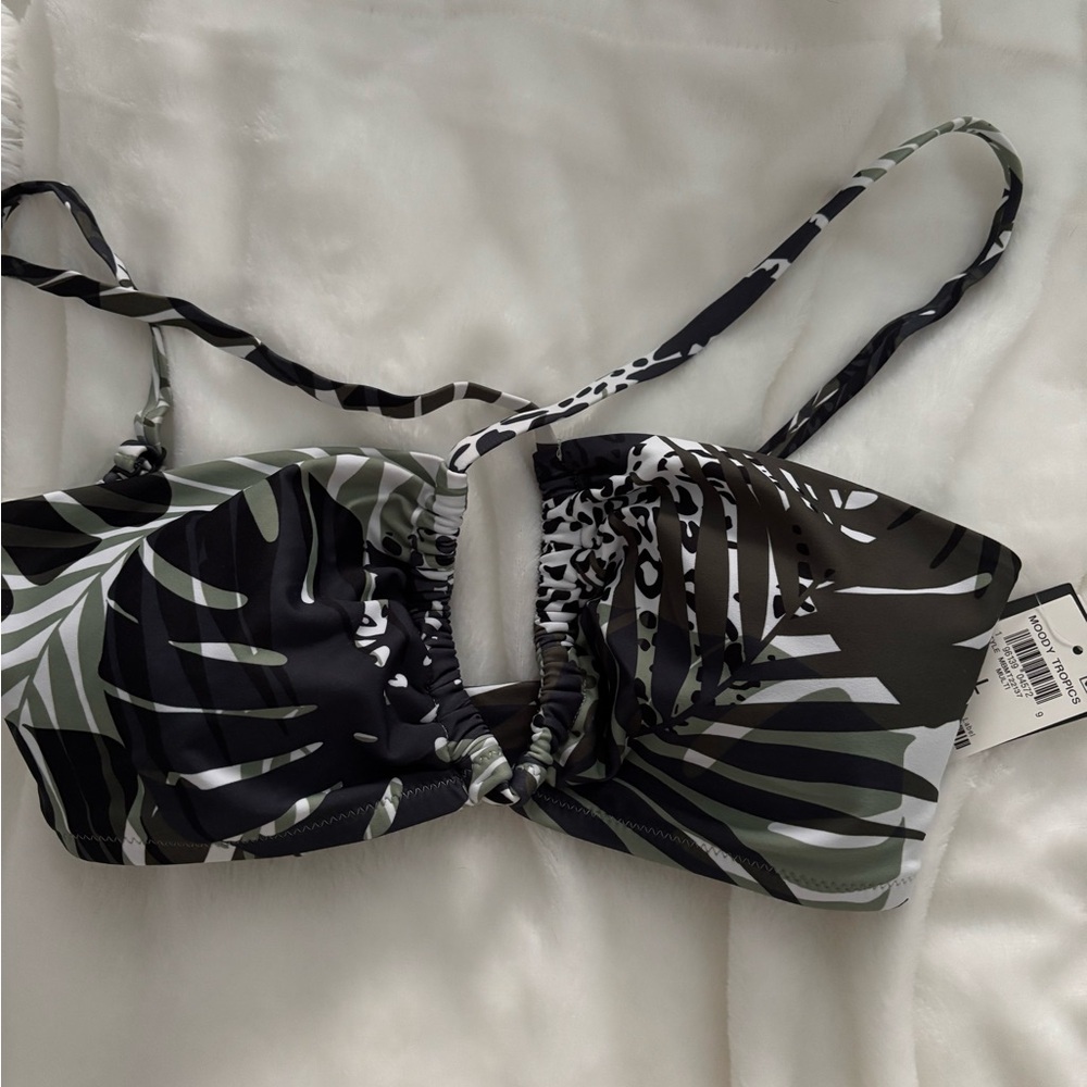 Macy's Leaf Print Halter Bikini Top